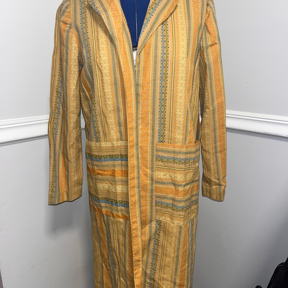 Striped Tan and Orange Trench Coat